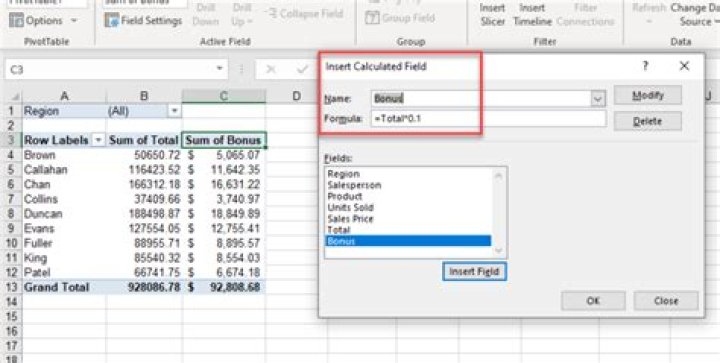 How do I fix the width of a row in a pivot table?