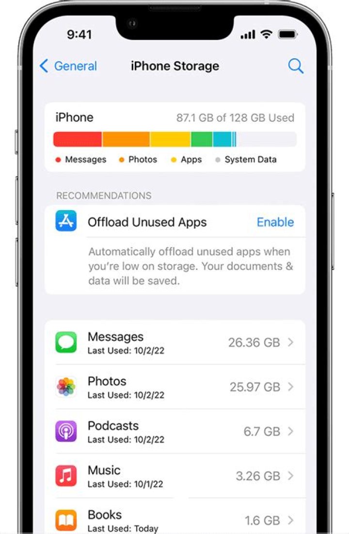 How do I reduce the message storage on my iPhone?