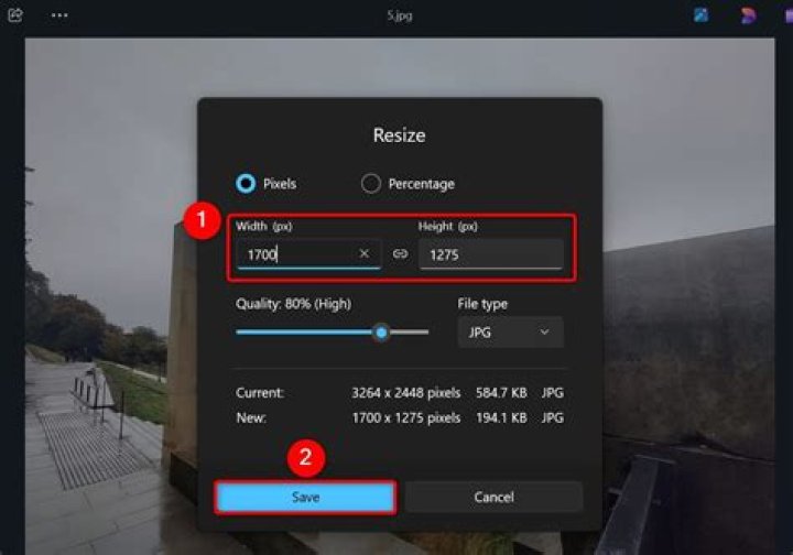 How do I resize a photo in Windows?