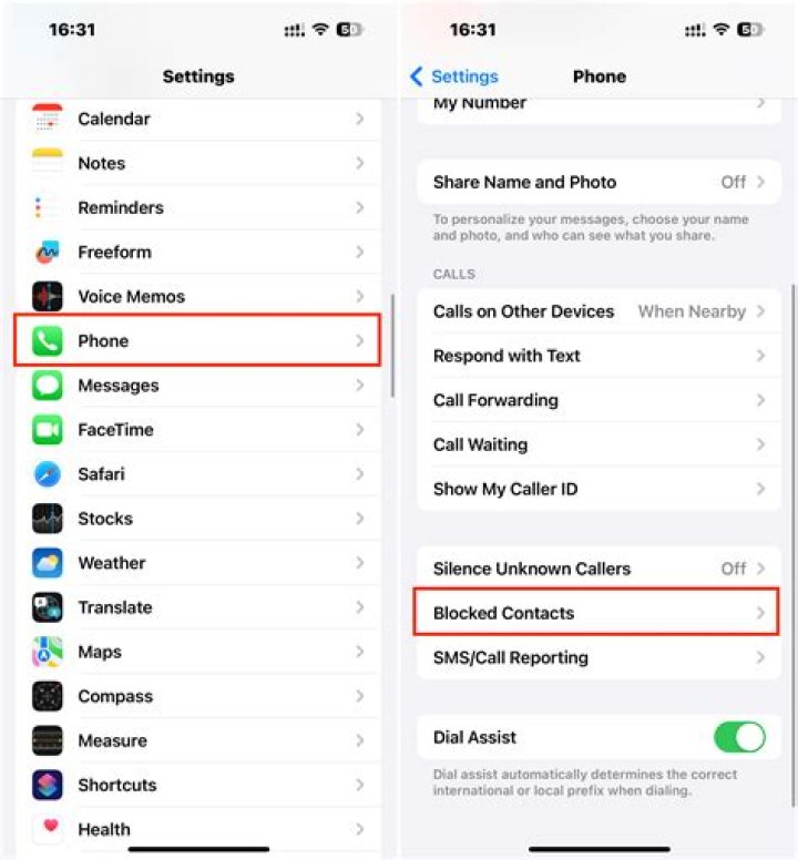 How do I see blocked messages on iPhone?