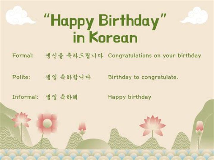 How do u say happy birthday in Korean?
