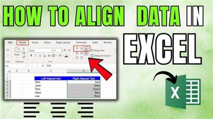 How do you align a table in Excel?