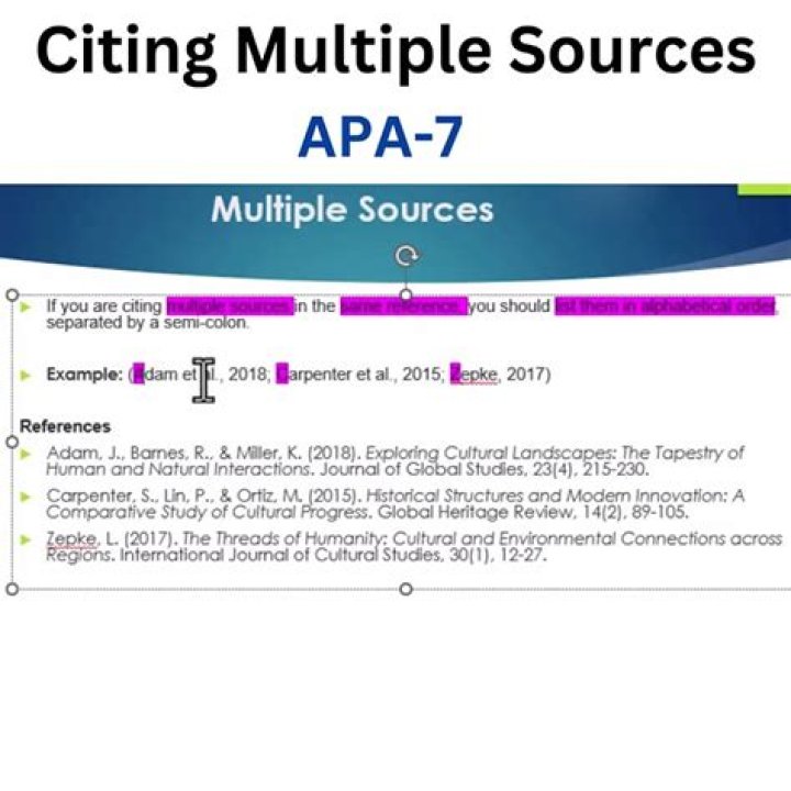 How do you cite multiple sources in one sentence?