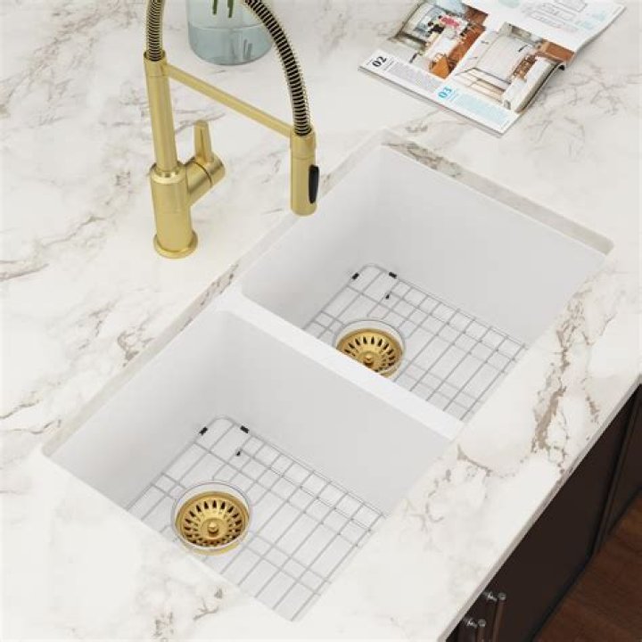 How do you clean a white granite sink?