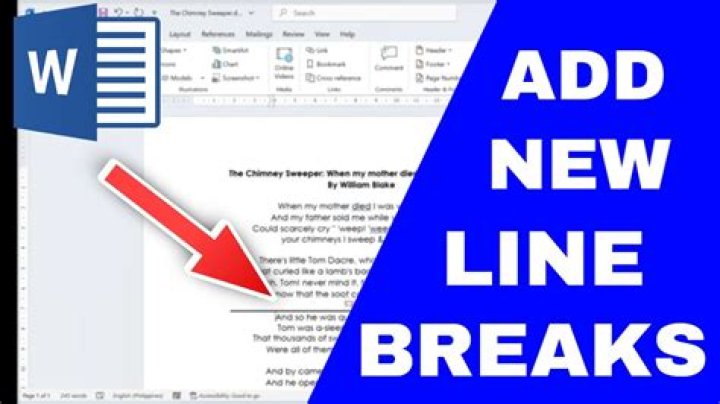 How do you draw a line break in Word?