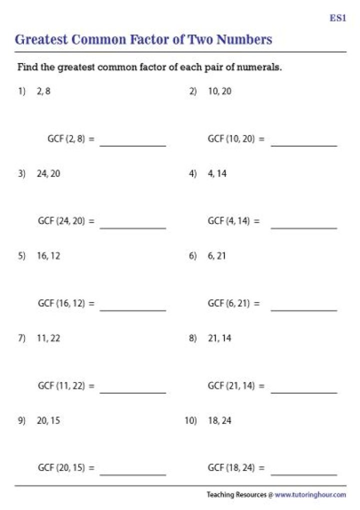 How do you get the GCF of two numbers?
