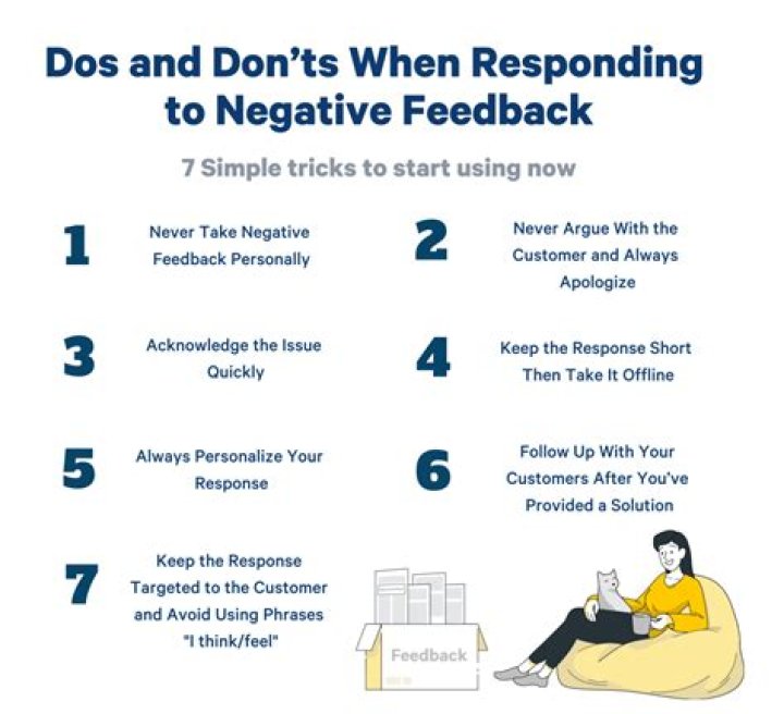 How do you respond to negative feedback after an interview?
