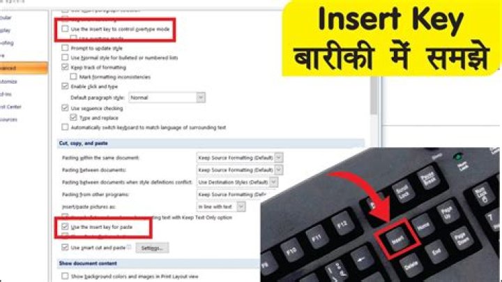 How does the Insert key work?