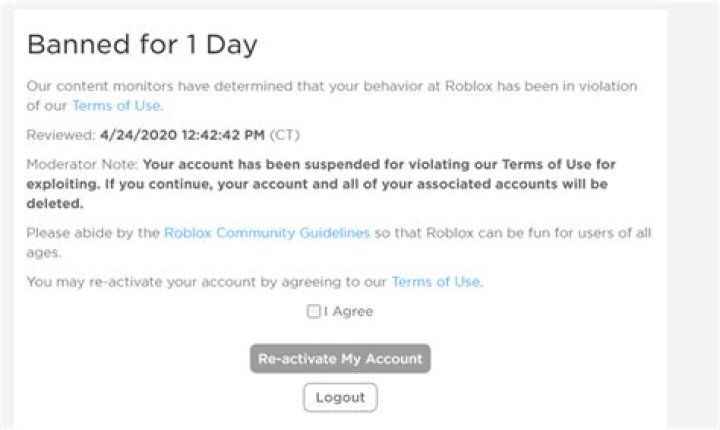 How many warnings do you get on Roblox before you get banned?