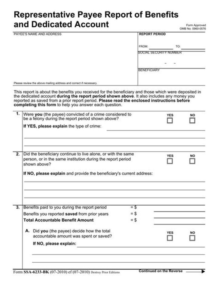How should a representative payee account be titled?