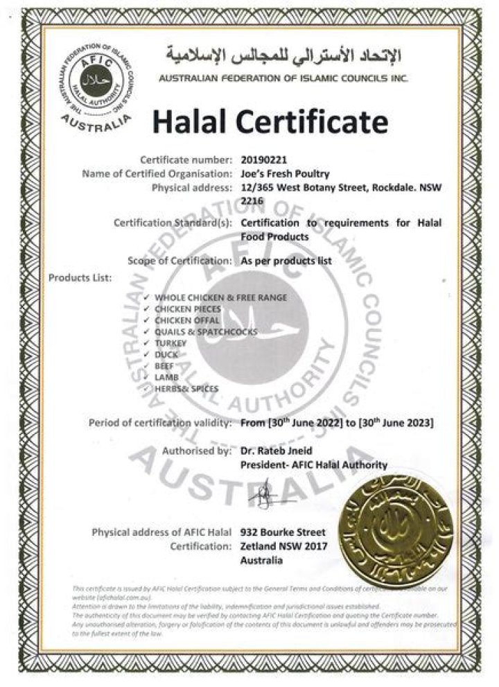 Is all meat in Australia halal?