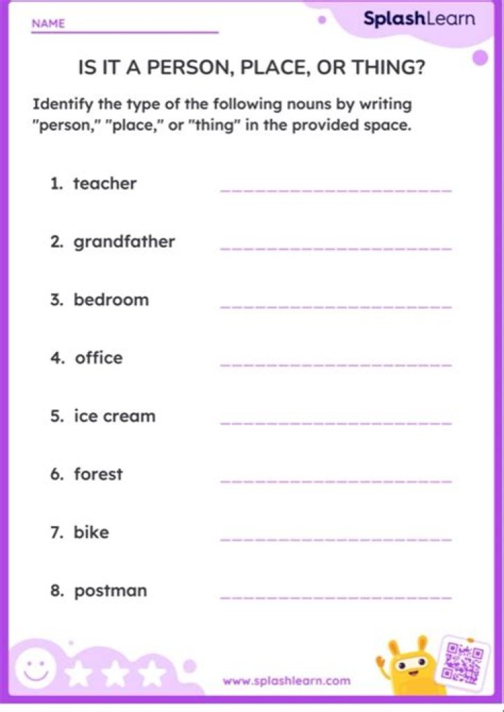 Is tree a person place or thing?