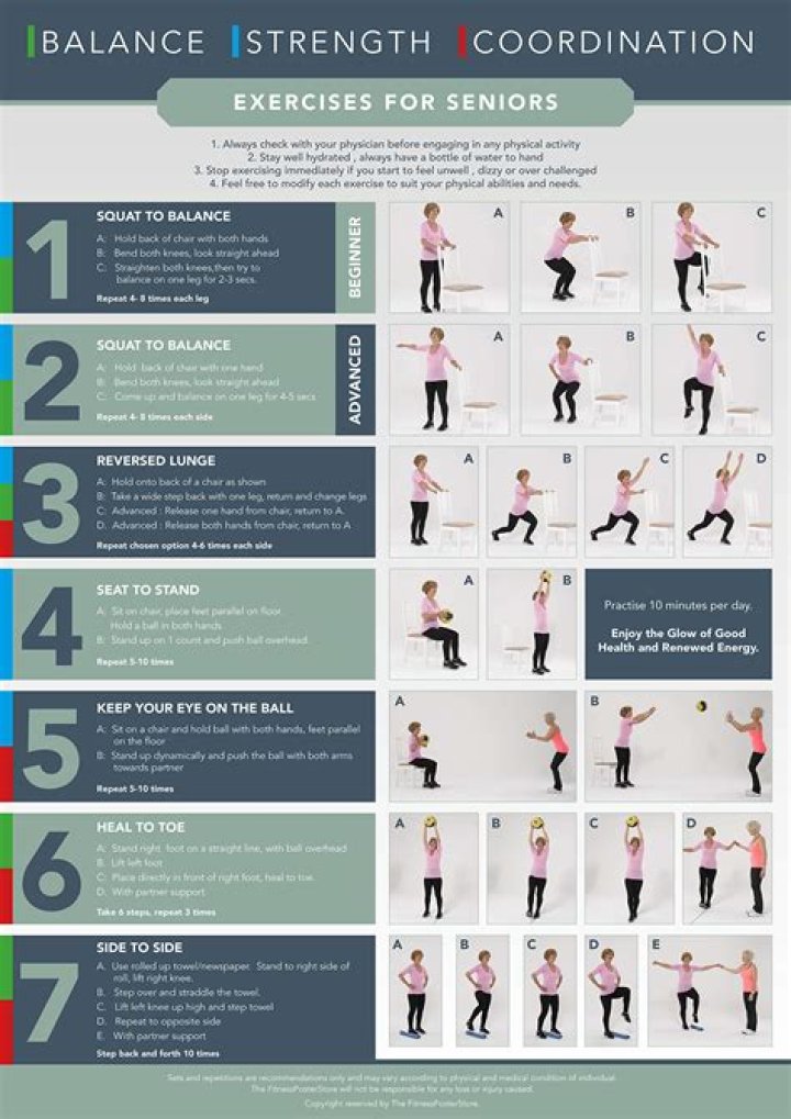 What are 6 strength exercises?
