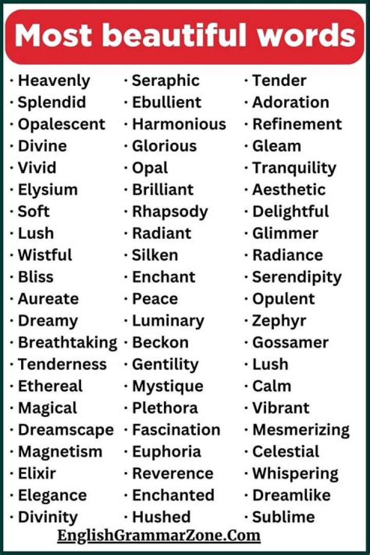 What are the most beautiful words in the world?