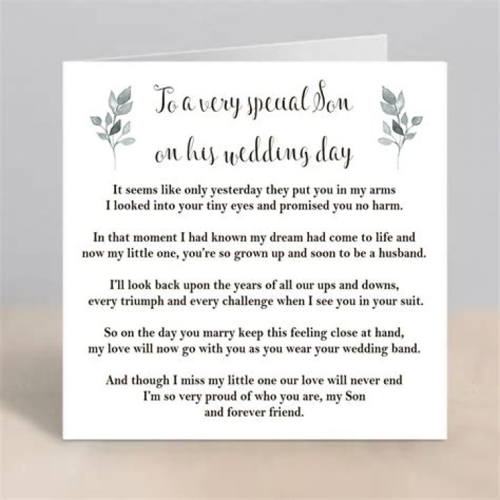 What can I write in my sons wedding card?