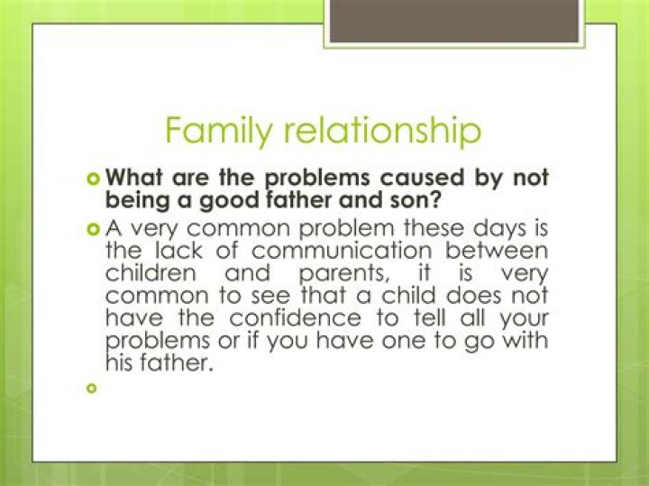 What causes poor family relationships?