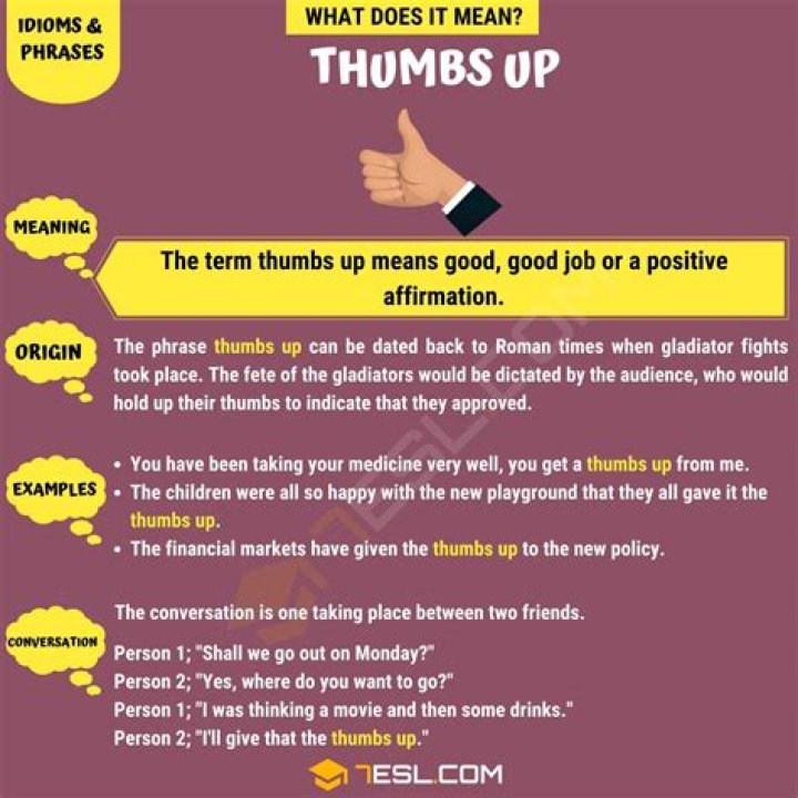 What does 3 thumbs up mean?