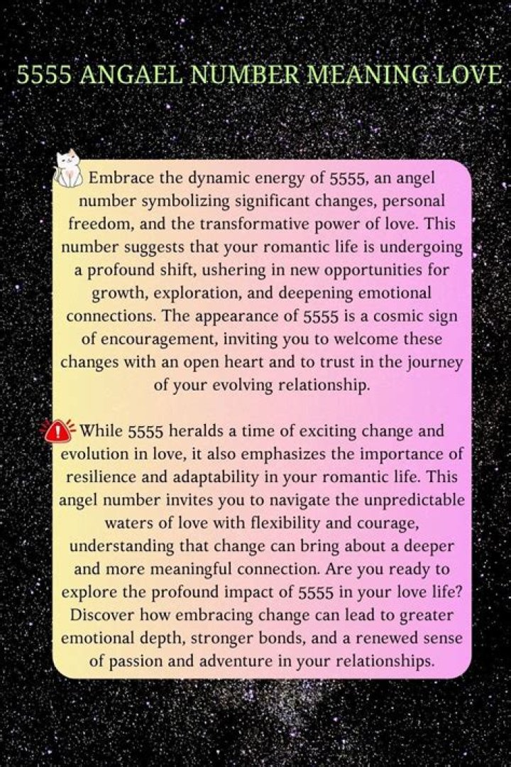What does 5555 mean in love?