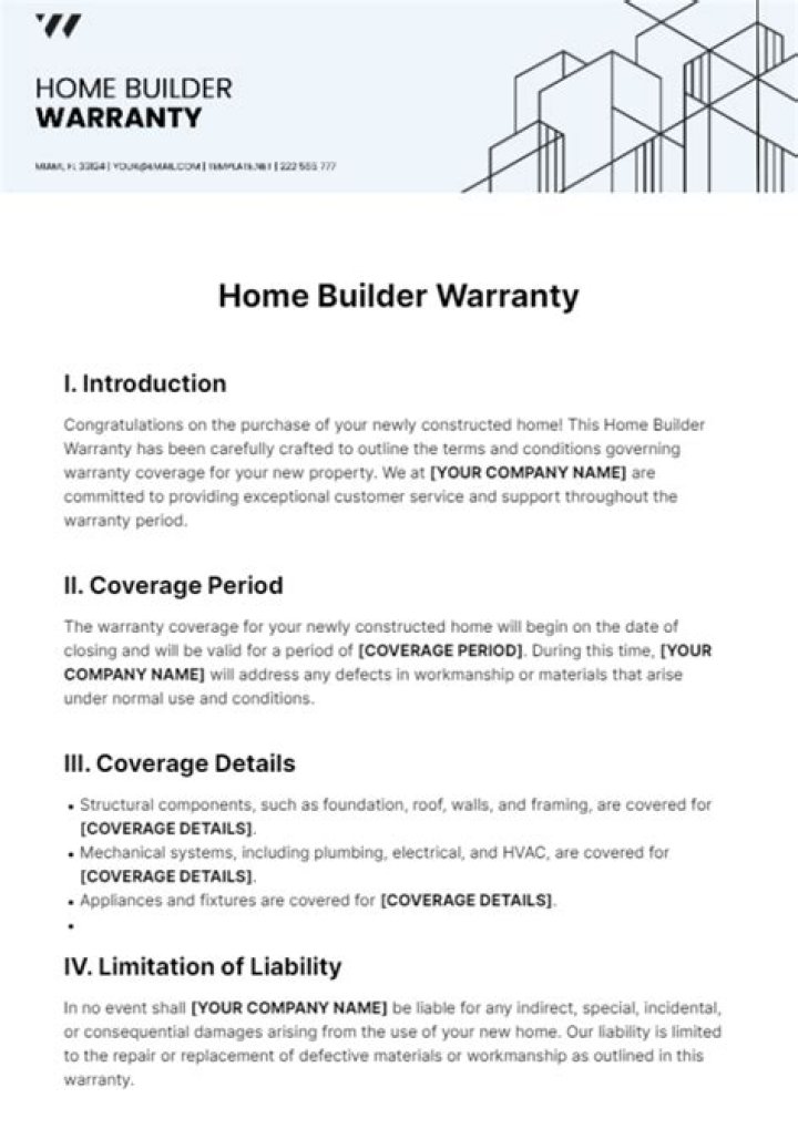 What does a builders guarantee cover?