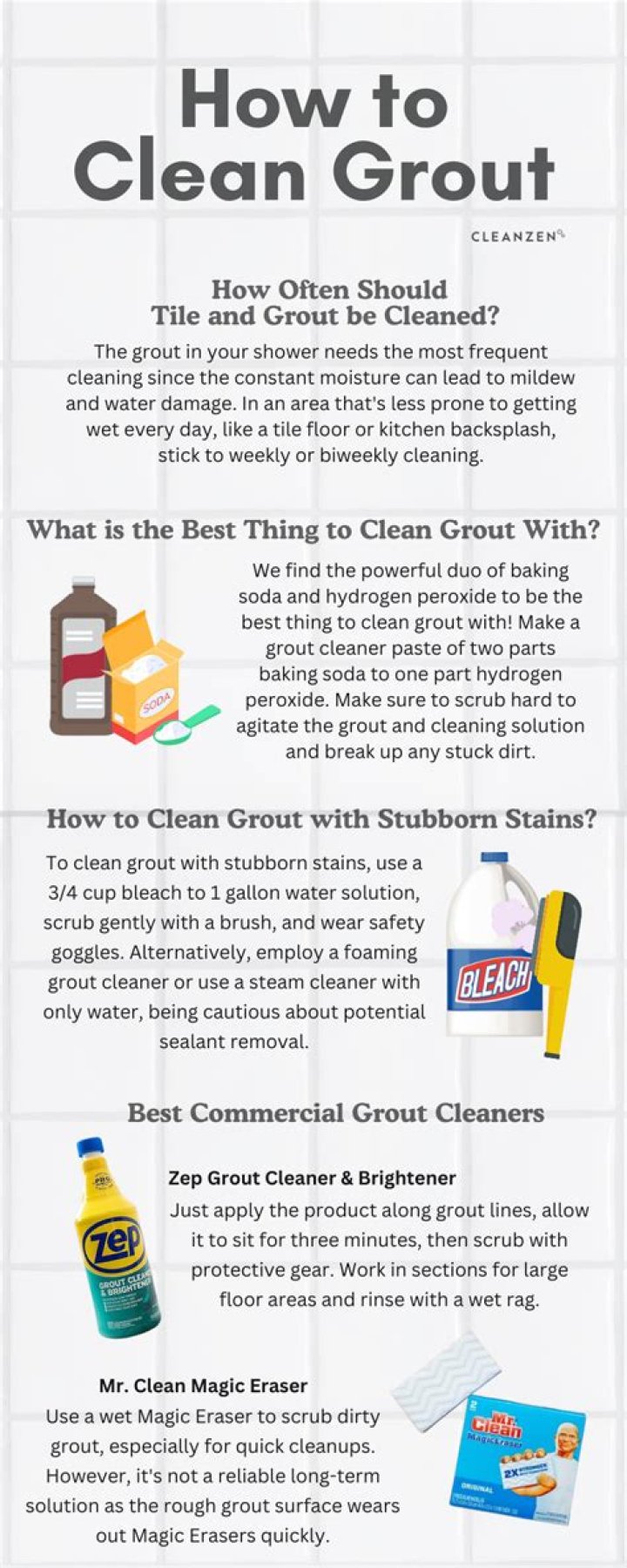 What does Mrs Hinch use to clean grout?