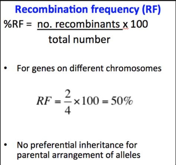 What does the recombination frequency represent?