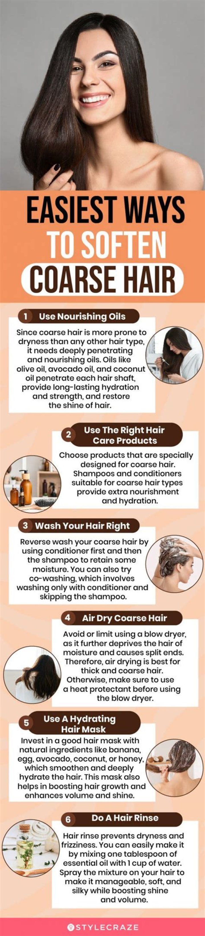 What oil softens coarse hair?
