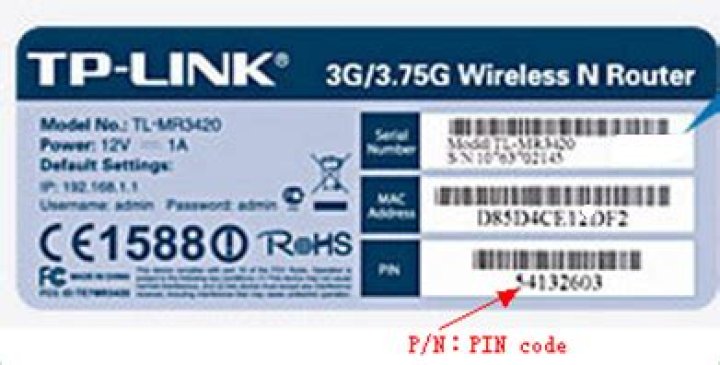 Where is the 8 digit PIN on router label?