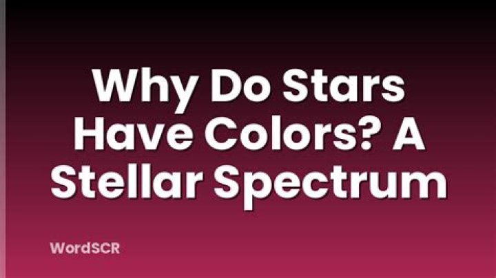 Why do stars have colors?
