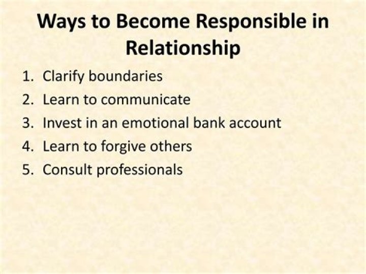 Why is it important to become responsible in your relationship give examples of being responsible in a relationship?