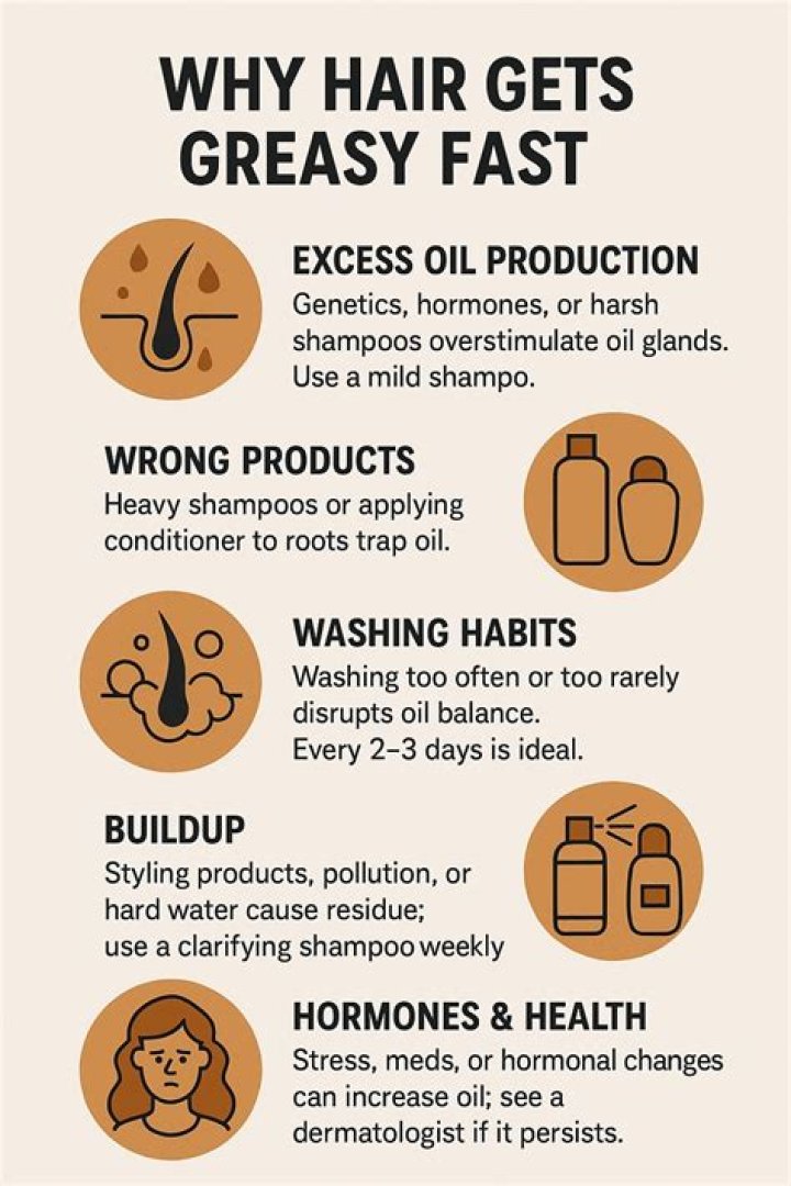 Why is my hair greasy The morning after I wash it?